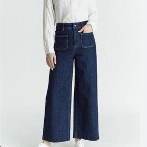 Oat New York Wide leg patch pocket Denim Jeans EUC